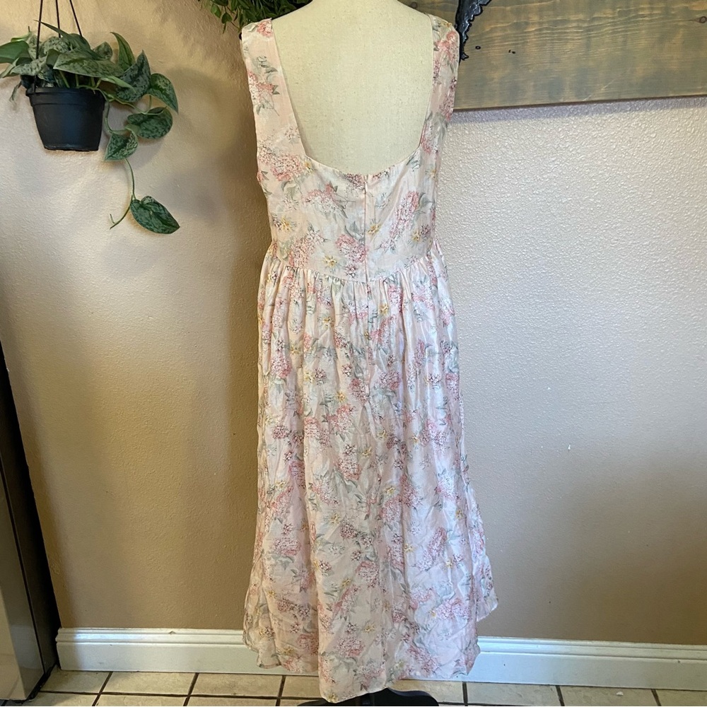 NWOT Lulus Darling Adoration Blush Pink Floral Midi Dress - Picture 8 of 9